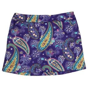 Loudmouth Golf Skort Skirt Size 6 Purple Paisley